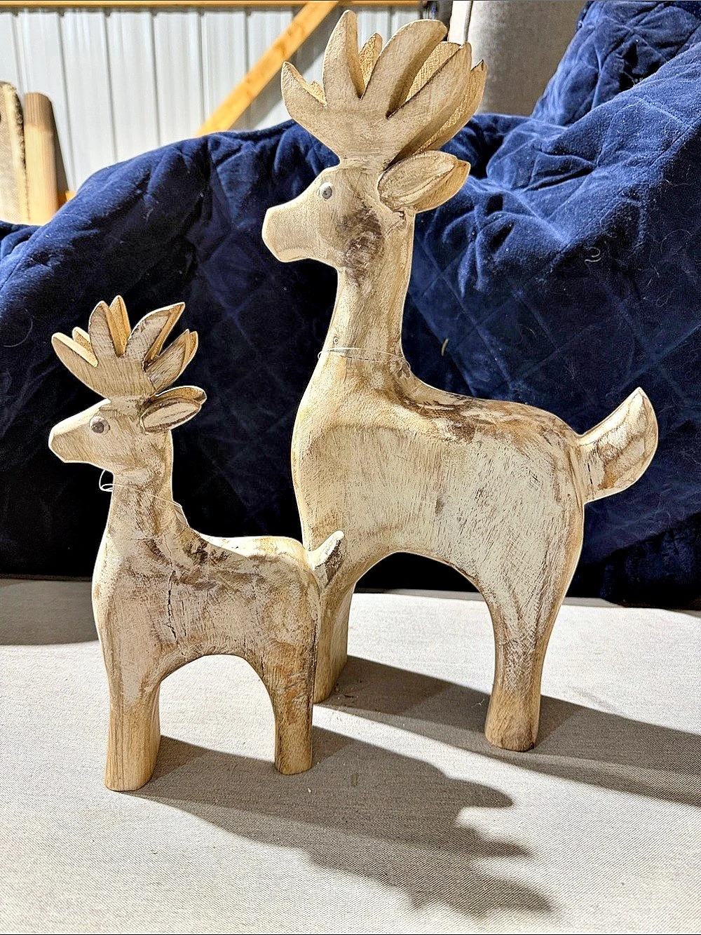 Set of 2 Wooden Reindeer
